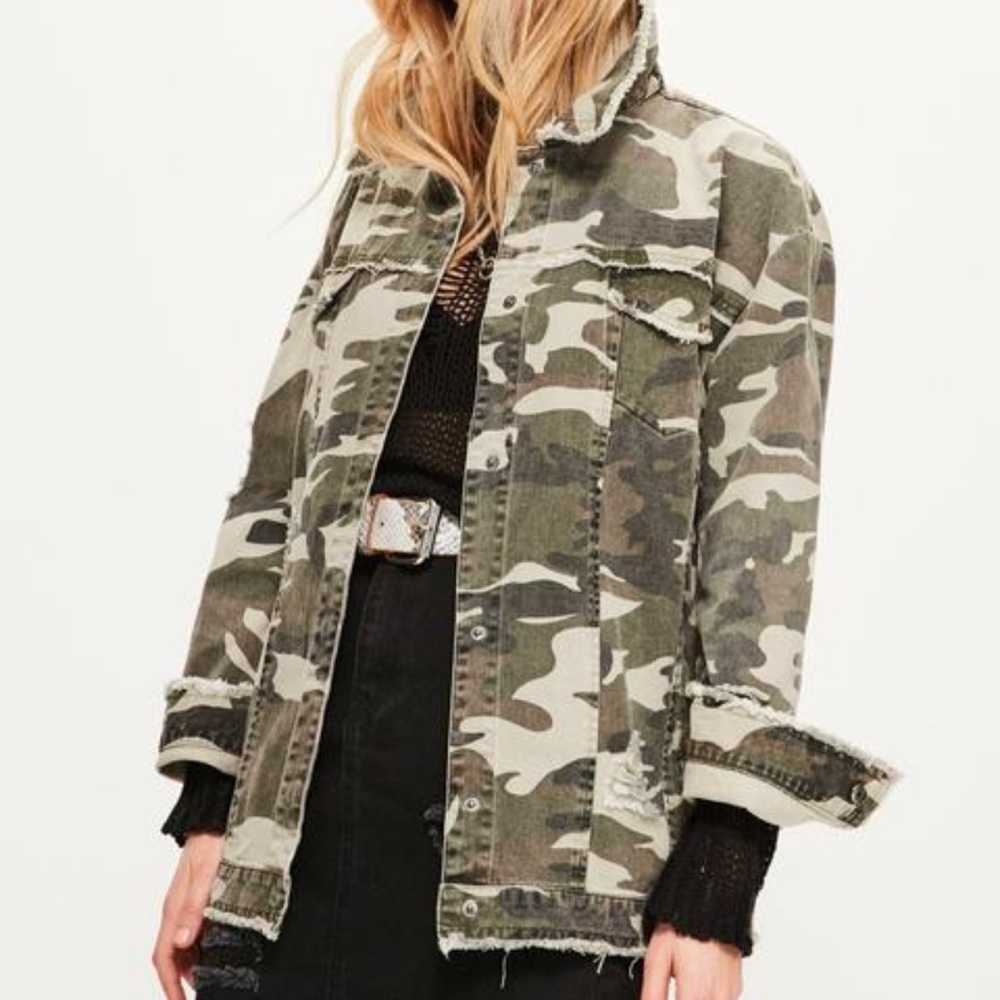 Missguided camo trucker jacket
